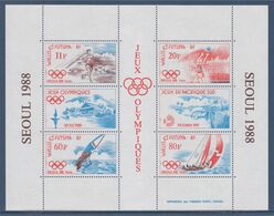 Bloc Neuf 4 Timbres Wallis Et Futuna Jeux Olympiques De Séoul, Jeux Du Pacifique Sud Bloc3 Timbres 378 379 380 381 - Blocks & Kleinbögen