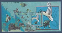 Bloc Neuf 2 Timbres Wallis Et Futuna Fond Marin Du Lagon Poissons Plongeur Bloc8 Timbres Non Numérotés Individuellement - Blocks & Kleinbögen