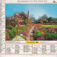 Almanach Du Facteur, Calendrier De La Poste, 1997, SEINE-MARITIME, Collonges La Rouge Corrèze, Chaumière Fleurie - Grand Format : 1991-00