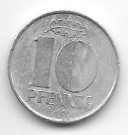 DDR 10 Pfennig 1965 A  Km 10  Vf+ - 10 Pfennig