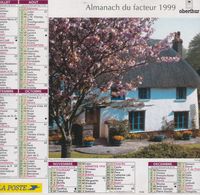 Almanach Du Facteur, Calendrier De La Poste, 1996, Côte D'Or, Maisons Et Jardins Fleuris ... - Grand Format : 1991-00