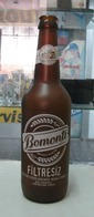 AC - BOMONTI UNFILTERED BEER  EMPTY GLASS BOTTLE SCREEN PRINTED - Bier