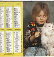 Almanach Du Facteur, Calendrier De La Poste, 1987, Garçon Et Biquette,fillette Et Chat Blanc... - Grand Format : 1981-90