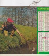 Almanach Du Facteur, Calendrier De La Poste, 1980, Côte D'Or, Pêcheurs Avec Leur Capture - Grand Format : 1971-80