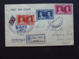 NEW ZEALAND SG 599-601 CORONATION 1937 REGISTERED FDC - Unclassified