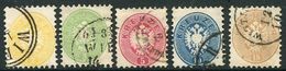 AUSTRIA 1863 Arms Set Perforated 9½ Fine Used.  Michel 30-34 - Used Stamps