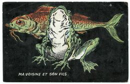 Prostitution. Ma Voisine ( Une Grenouille Qui écarte Les Cuisses ) Et Son Fils ( Un Maquereau ).caricature. - 1900-1949