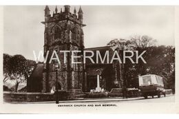 SWANWICK CHURCH AND WAR MEMORIAL OLD R/P POSTCARD DERBYSHIRE MOTOR BUS - Derbyshire