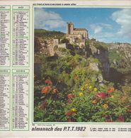 Almanach Du Facteur, Calendrier De La Poste,1982, COTE D'OR, Les Hortillonnages D'Amiens (80), St Cirq Lapopie (46) - Grand Format : 1981-90