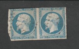 Timbres -  N°14B -  Paire - Type  Napoléon III , Légende  Empire Franc  - 1860 - Oblitéré - - Sonstige & Ohne Zuordnung