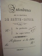 France 1851 Alberville à Grésy Vorphila Préphilatelie Cover Precurseur Intendance De La Province De Haute Savoie - 1849-1876: Classic Period