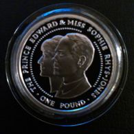 Guernsey 1 POUND 1999 SILVER PROOF "Prince Edward’s Wedding" (free Sipping Via Registered Air Mail) - Guernsey