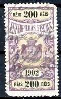 !										■■■■■ds■■ Portugal Revenues 1902 200 Réis ø (x13115) - Unused Stamps