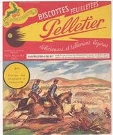 Très Ancien Buvard Biscottes Pelletier à Romainville / 1870 - Charge Des Chasseurs à Rezonville - Biscottes