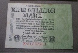 1923  GERMANIA REPUBBLICA DI WEIMAR BANCONOTE TEDESCA 1000000 EIN MILLION MARK GERMANY BANKNOT BILLET DE BANQUE ALLEMAND - 1 Million Mark