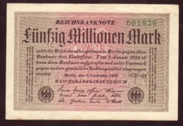 1924  GERMANIA REPUBBLICA DI WEIMAR BANCONOTE TEDESCA  FÜNFZIG 50 MILLIONEN  MARK GERMANY BANKNOT BILLET DE BANQUE - 50 Miljoen Mark