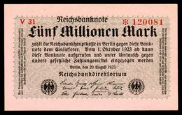 1923  GERMANIA REPUBBLICA DI WEIMAR BANCONOTE TEDESCA FUNF 5 MILLIONEN  MARK GERMANY BANKNOT BILLET DE BANQUE ALLEMAND - 5 Miljoen Mark