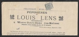 1899 1c IMPRIMÉ - PÉPINIÈRES De LOUIS LENS - LISTE PRIX - Kinderkamer - Plantes Arbustes Conifères - 4 Pages - Rollenmarken 1900-09