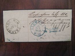 1852 Friedberg Nach Darmstadt Allemagne Vorphila Marcophilie Empire Allemand Stempel Blau - Vorphilatelie