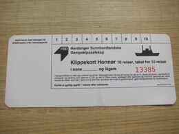Norway Bergen HSD Transport Card, 10 Reiser - Europa