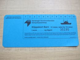 Norway Bergen HSD Transport Card, 12 Reiser - Europe