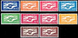 !										■■■■■ds■■ Portugal Air Post 1936 AF#01-10* Propeller Set Aviation Airplanes (x7846) - Unused Stamps