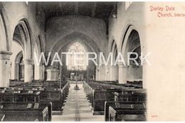DARLEY DALE CHURCH INTERIOR OLD B/W POSTCARD DERBYSHIRE UNDIVIDED BACK - Derbyshire