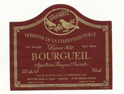 ETIQUETTE DE VIN  SAINT NICOLAS DE BOURGUEIL. - Rotwein