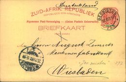 1897, 1 Penny Stationery Postcard From "GERMISTON" To Germany - Nouvelle République (1886-1887)
