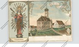 8945 LEGAU - MARIA STEINBACH, Gnadenbild, Kirche, Präge-Karte, Kl. Druckstelle - Mindelheim