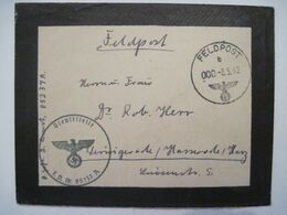 Feldpost 1942 Nummer 05237 A Reich Allemagne Cover Stab IV U. 11.-13. Batterie Artillerie-Regiment 37 - Lettres & Documents
