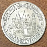 ÉTATS-UNIS USA FLORIDE PALM HARBOUR CAMELOT CASINO CRUISES CHIP 25 CENTS METAL SLOT MACHINE JETON GAMING TOKEN COIN - Casino