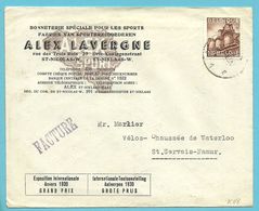 767 Op Brief (facture) BONNETERIE / SPORTBREIGOEDEREN ALEX LAVERGNE ST-NIKLAAS (Expo 1930 Prix) (VK) - 1948 Export