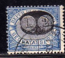 SAN MARINO 1931 TASSE TAXE POSTAGE DUE SEGNATASSE MASCHERINE SOPRASTAMPATO SURCHARGED LIRE 2 SU 10c USATO USED OBLITERE' - Segnatasse