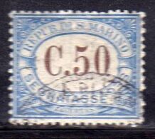 REPUBBLICA DI SAN MARINO 1925 SEGNATASSE POSTAGE DUE TASSE TAXE CENT. 50c USATO USED OBLITERE' - Segnatasse