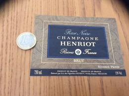 Etiquette Champagne «HENRIOT - Rose Noire - Reims (51) » - Champan