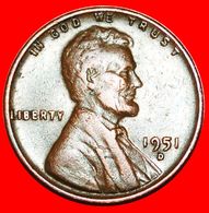 · WHEAT PENNY (1909-1958): USA ★ 1 CENT 1951D! Lincoln (1809-1865) LOW START ★ NO RESERVE! - 1909-1958: Lincoln, Wheat Ears Reverse