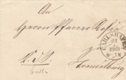 Thurn Und Taxis, Brief Aus Carlshafen Nach Trendelburg, 1863 - Briefe U. Dokumente