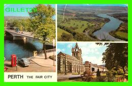 PERTH, AUSTRALIE - THE FAIR CITY - 3 MULTIVUES - TRAVEL IN 1978 - QUEEN'S BRIDGE, THE TAY VALLEY, ST LEONARD'S CHURCH - - Perth