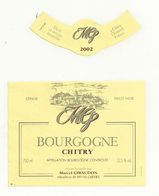 ETIQUETTE DE VIN  BOURGOGNE  CHITRY. - Bourgogne