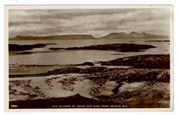 Ref 1396 - Real Photo Postcard - The Islands Of Rhum & Eigg From Arisaig Bay - Scotland - Inverness-shire