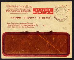 1924 Fenstercouvert Der Telegrafenverwaltung Mit Zudruck "Dringend". Stempel 2.III.1924 Bern - Telegrafo