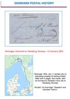 AC078 - 1855 DENMARK Rare Old Letter To Norway Via Sweden From HELSINBORG To TONSBERG Via SVINESUND - Covers & Documents