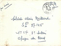 France 1956 Le Breuil Saone Et Loire SP 87.145 Guerre Algerie AFN Militair FM Forces Cover - Militaria