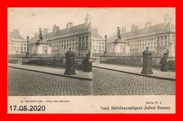 --Belgique Bruxelles Place Des Martyrs Vues Stereoscopiques Julien Damoy(scan Recto Verto) - Märkte