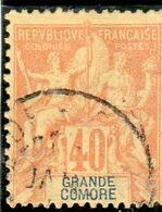 Grande Comore -année 1897 N° 10 Oblitéré (cachet Au Dos) - Gebraucht