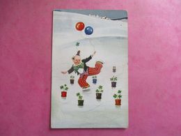 ILLUSTRATION WILLS JOHN CLOWN PATINEUR BALLONS POT DE FLEURS - Wills, John