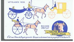 Buvard LA VACHE GROSJEAN Attelages 1900 - Leche