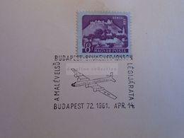 D173187 Hungary Special Postmark Sonderstempel - MALEV Airlines Budapest Bruxelles  London First Flight 1961 - Marcophilie