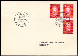 SWEDEN 1959 Red Cross Centenary FDC.  Michel 448 - FDC